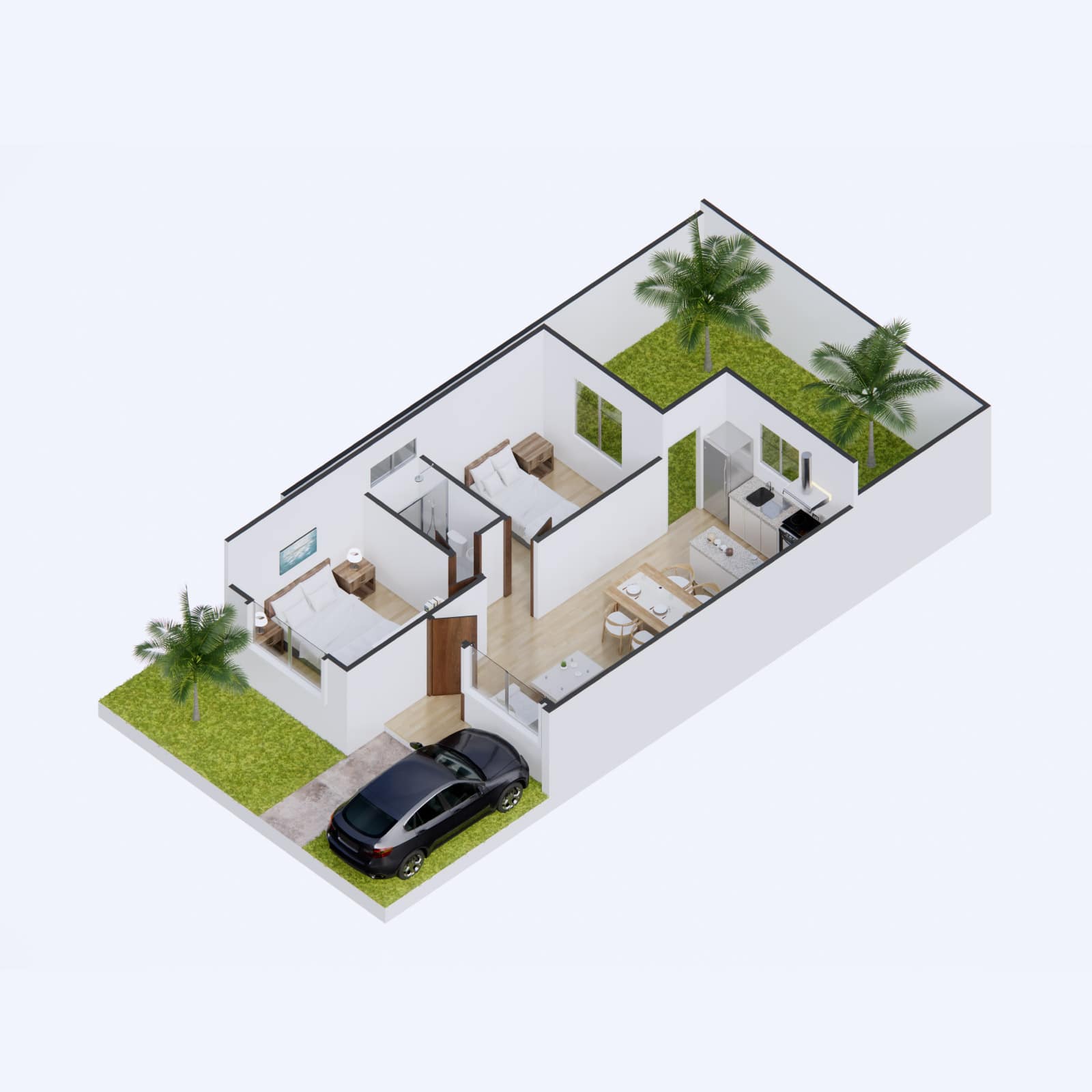 Vista Isometrica 3d Modelo Inés Urbanización Santa Cecilia II