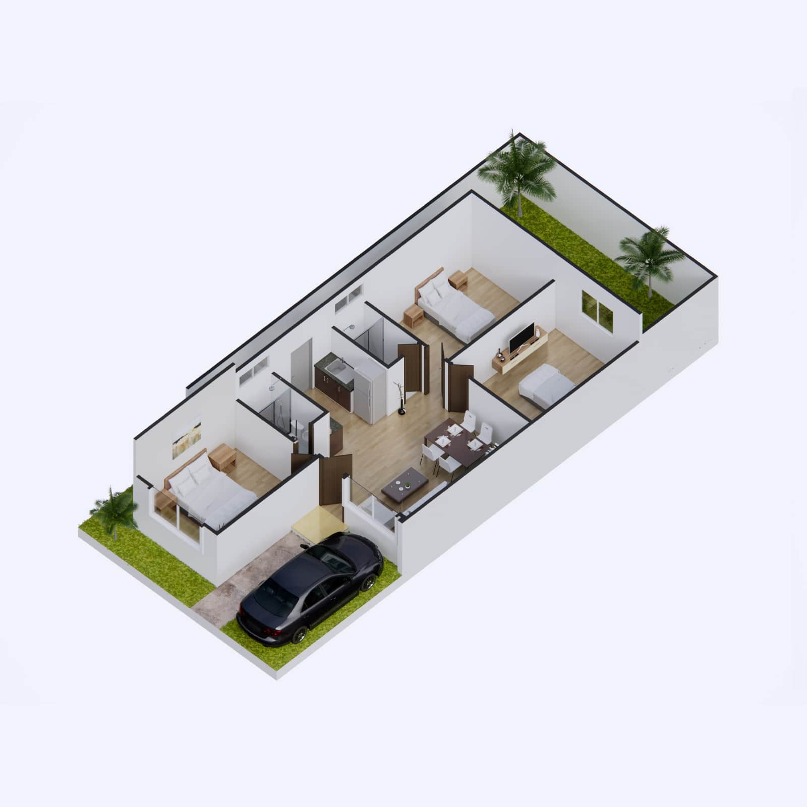 Vista Isometrica 3d Modelo Regina Urbanización Santa Cecilia II