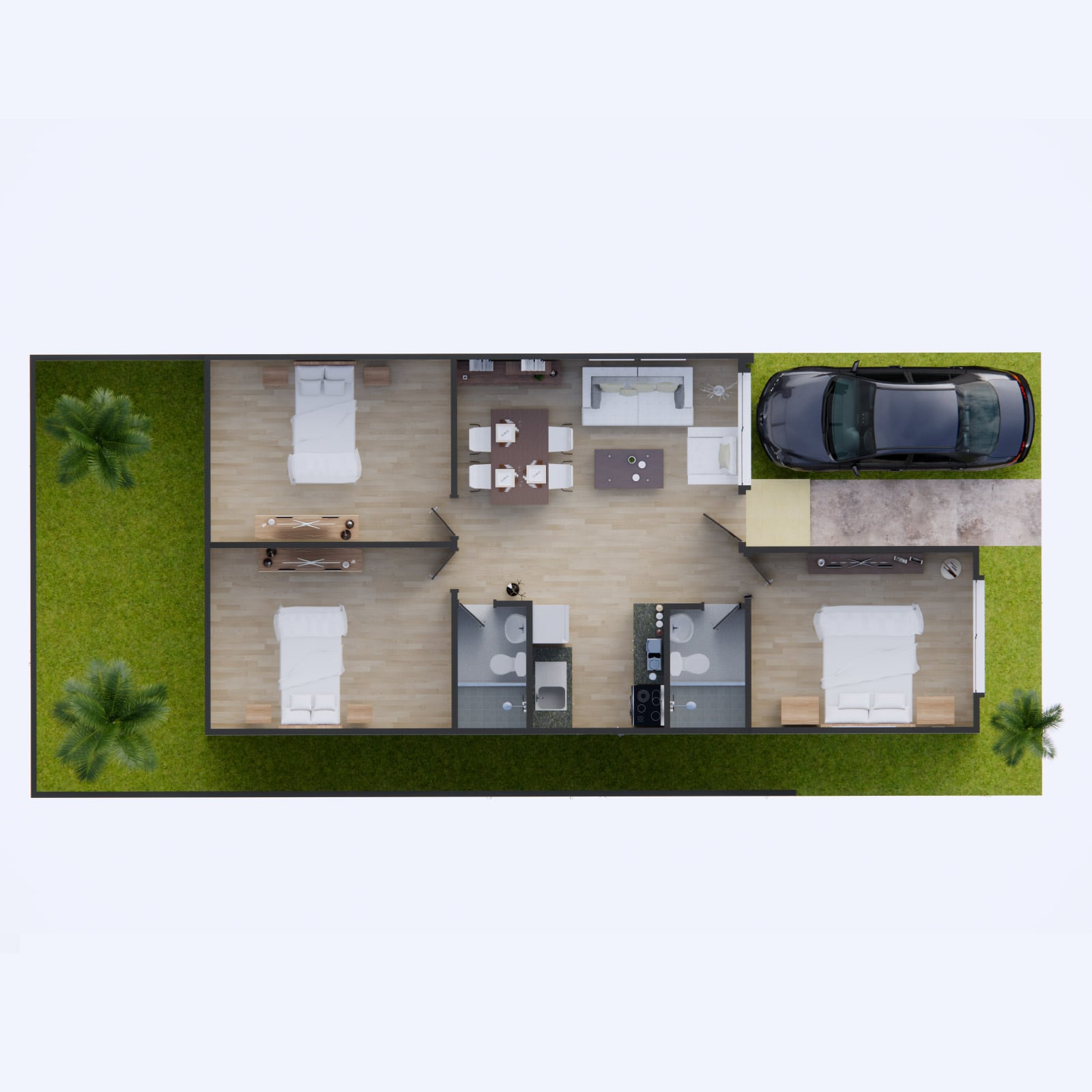 Vista Isometrica Top Modelo Regina Urbanización Santa Cecilia II