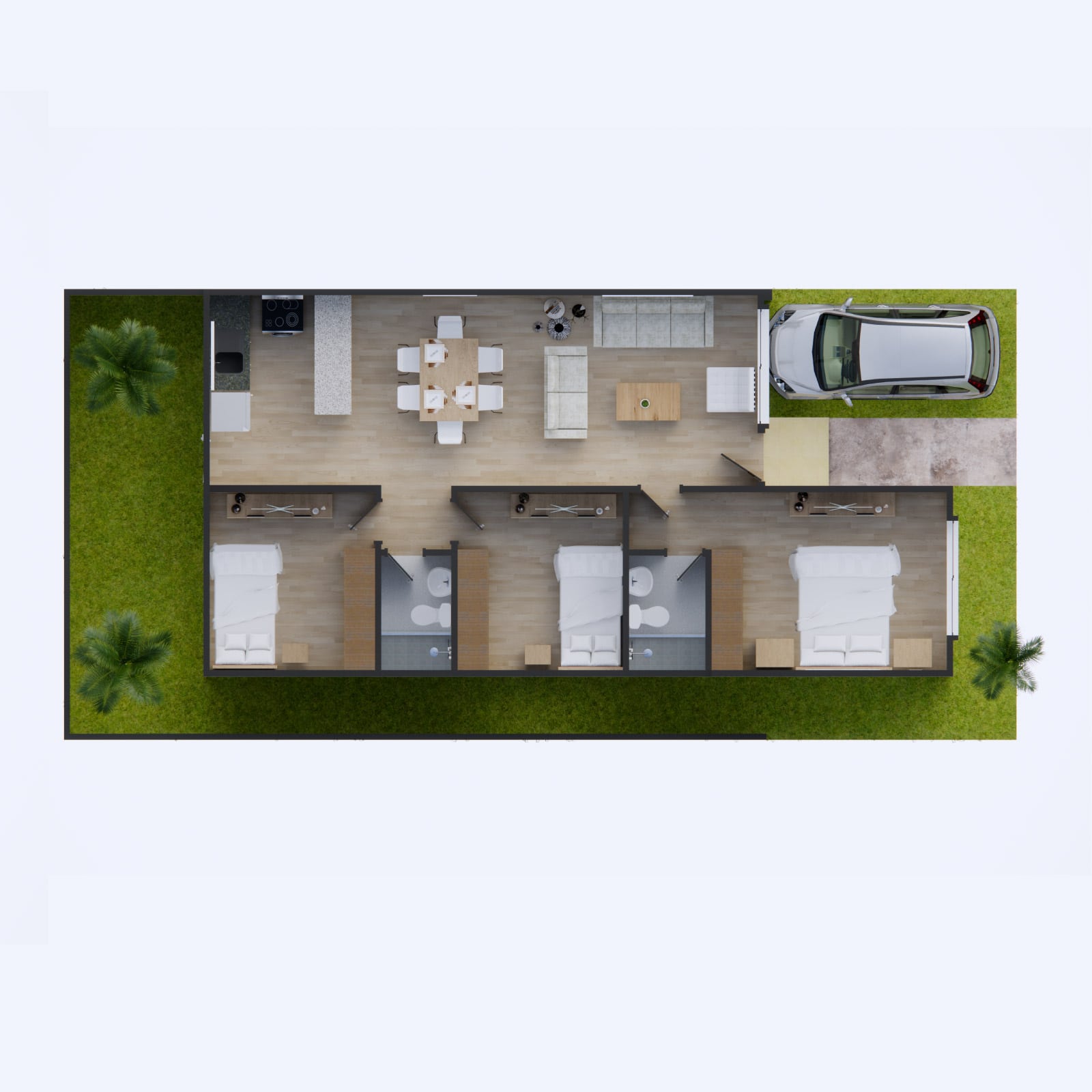 Vista Isometrica Top Modelo Rosabelle Urbanización Santa Cecilia II